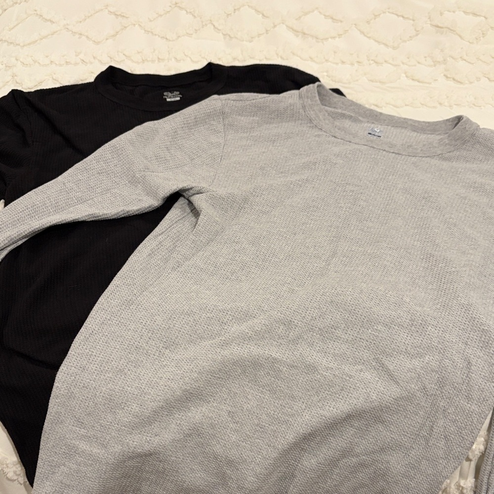Fruit of the Loom Long Sleeve Shirts - Black and Gray